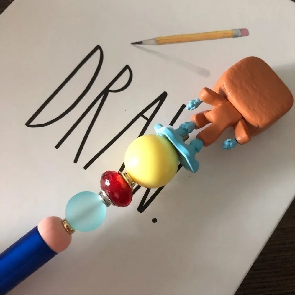Marvel Gingerbread man handmade beaded pen: Ironman